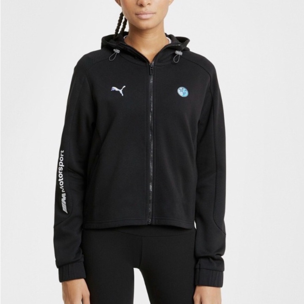 PUMA | BMW Motorsport | Women’s Black Zip-Up Hoodie | Small